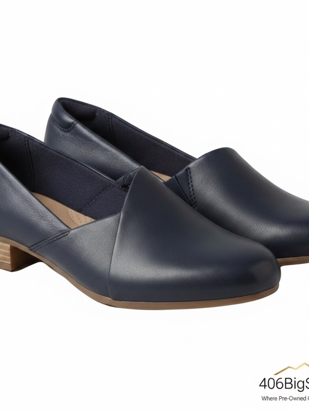 Clarks Navy Low-Heel Slip-On Loafers for Women